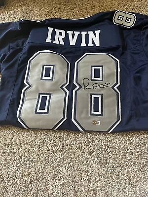 Michael Irvin Dallas Cowboys Signed Blue Pro Style Jersey With Grey Numbers BAS • $125