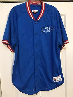 Mitchell & Ness Mens XL Virginia Squires ABA Basketball Blue Jersey Buttoned • $34