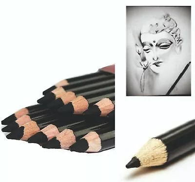 12 Charcoal Pencils Set | Shading Drawing Sketching Water Colour Artist Art • £4.95