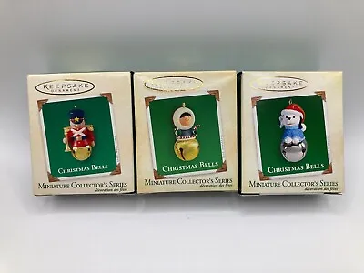 Hallmark Lot Of 3 Christmas Bells Miniature Ornaments 2003 2004 2005 • $18