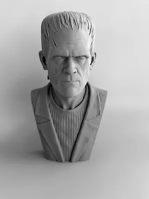 Universal Monsters Frankenstein Monster 3D Printed Bust Statue 6.5 Inches Gray • $20