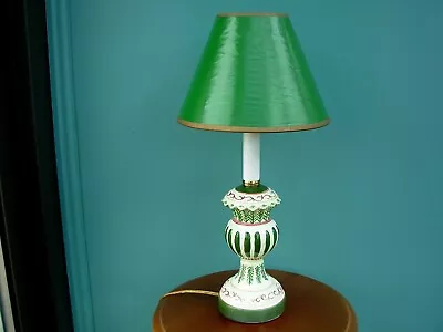 Vintage Hand-painted Floral Ceramic Table Counter Lamp And Shade 15 1/4  • $39