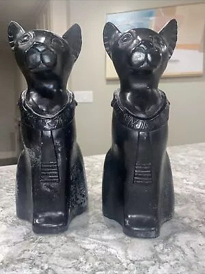 1994 Barnes & Noble Egyptian Cat Bookends 9.75” X 4.5 “ Rare • $54.50