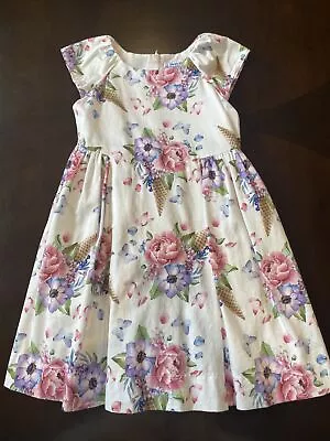 Girls Mayoral Floral Ice Cream Cone Summer Spring Dress Size 5 110cm • $32.99