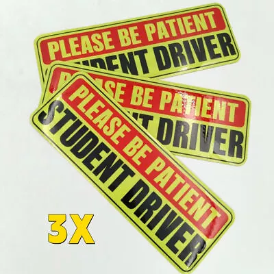 Car Bumper Sticker Decal Student Driver Magnet Car Signs Please Be Patient Trim • $2.40