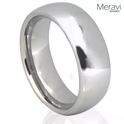 Silver Tungsten Carbide Dome Wedding Band Mens Womens Comfort Fit Promise Ring • $13.56