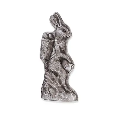 Primitive Antique Vtg Tin Style Easter Bunny Rabbit Silver Resin Chocolate Mold • $26.95