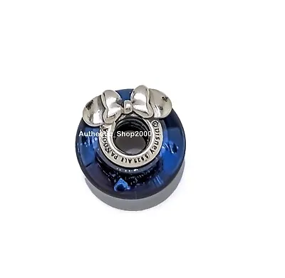 New PANDORA Disney Mickey Mouse & Minnie Mouse Blue Murano Glass Charm 792958C01 • $51