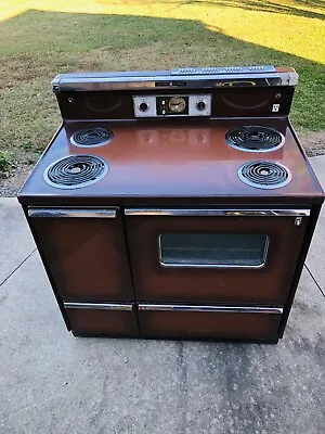 Vintage Mid Century Modern - 1960’s GE Retro Oven Stove Range Cooktop - Brown • $1500