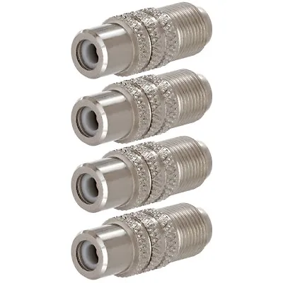 4 Pcs F Type Female To RCA Female Coax Coaxial Adapter Audio Video AV Connector • $15.59