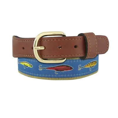 ZEP-PRO Leather Canvas Woven Ribbon FISHING LURES Belt  NWT Pick Size • $24.99