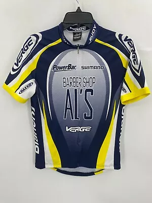 VERGE Adult Large Cycling Jersey Race Fit Blue Yellow Multiple Sponsors • $15.24