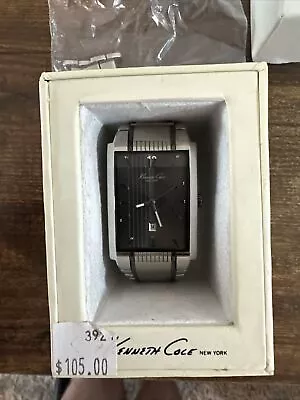 Kenneth Cole Men’s KC 3921 Rectangular Stainless Steel Grey Dial Men’s Watch • $29.99