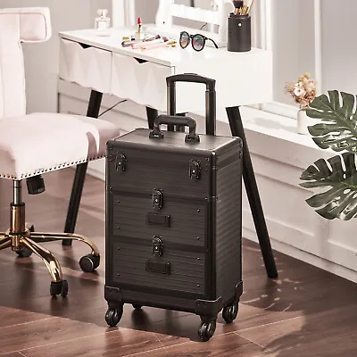 Chest Storage 2 Drawers Nail Technician Make Up Trolley Case Cosmetic Vanity Box • £69.95