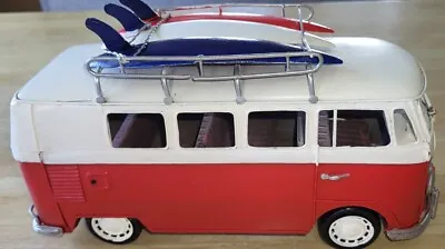 $55 • Buy Vintage  VW Volkswagen TIN METAL Van Bus Surfboards Beach Decor Surf Culture
