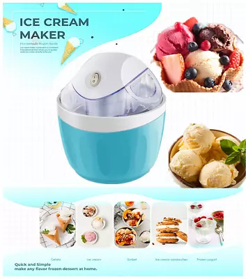 $55.85 • Buy 500ml Mini Ice Cream Maker Househould DIY Ice Cream Yogurt Quick-Freeze 15mins