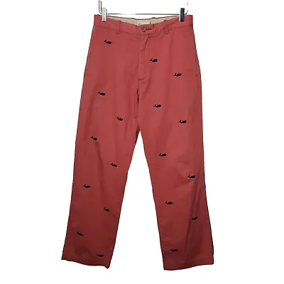 J Crew Factory Embroidered Whale Pants Chino Cotton Nautical Preppy Men Sz 30x30 • $21.28