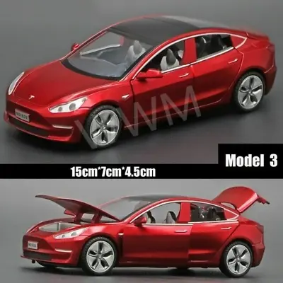 1:32 Tesla Model 3 Red Diecast Alloy Car Toy Vehicle Collection W/ Sound & Light • $16.99