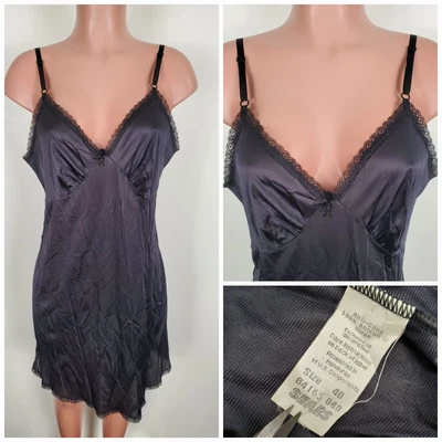 $31.99 • Buy Womens Sexy Sears Anti Cling Slip Nylon Full Slip Size 40 Black Sissy Vintage
