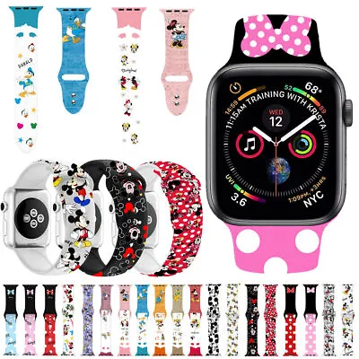 For Apple Watch Series 9 8 7 6 5 Silicone Disney Rubber IWatch Strap Band Mickey • £9.45