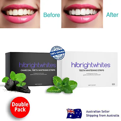 $34.95 • Buy Hibrightwhites Advanced Natural Formula Teeth Whitening Strips | Double Pack