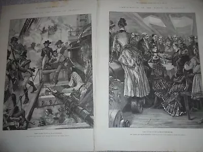 £12.50 • Buy Commemoration Battle Of Trafalgar HMS Victory Then And Now 1886 Prints Ref AD