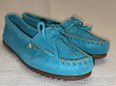 $38 • Buy Minnetoka Kilty Turquoise 402S Women's Size 8 Shoes Preowned In Box