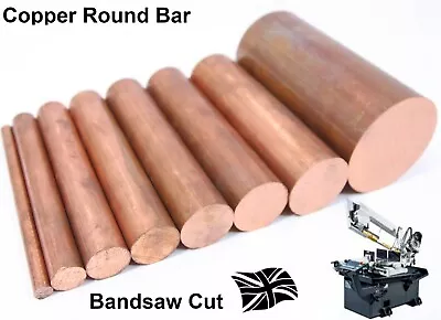 Copper ROUND BAR Rod - Trade Price & Bandsaw Cut By UK Metal Distributor • £3.94