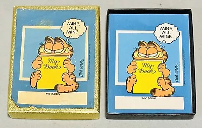 Vintage Antioch Garfield Bookplates “Mine All Mine” 50+ Count Book Plates W Box • $16.19