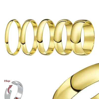 9ct Yellow Gold Light D Shaped Wedding Ring Band  • £151.76