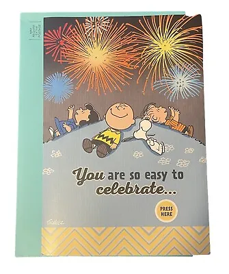 Hallmark Birthday Card Peanuts Snoopy Musical MULTICOLOR Fireworks (Husband) • $8.99