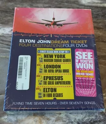 Elton John - Dream Ticket (DVD 2005 4-Disc Set) Four Destinations: New Sealed • $16.87