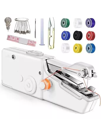 Mini Handheld Cordless Sewing Machine Hand Held Thread Stitch Clothes Offers Sal • £15