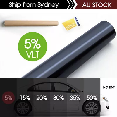 5% VLT Window Tint Film Black Roll Car Home 760mm X7m + Window Tinting Tools Kit • $19.98