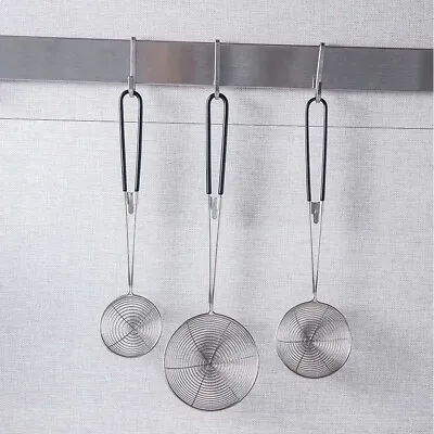 Mesh Strainer Ladle Stainless Steel Spider Skimmer Frying Spoons Kitchen Tool • £5.25