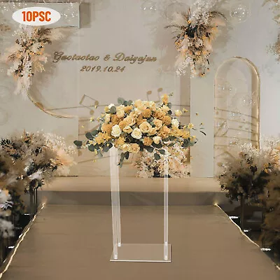 10 Pack Flower Rack Vase Stand Prop Acrylic Geometric Column Wedding Party Decor • $126.35