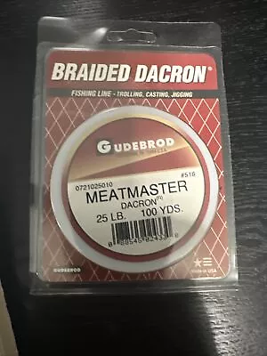 Gudebrod Meatmaster Black Braided Dacron 25LB Test 100 Yard Fishing Line • $13.98