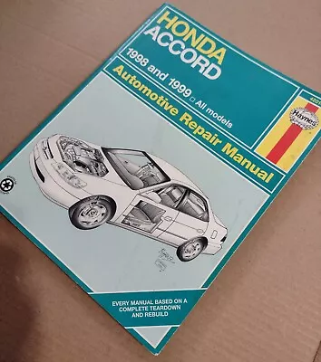 Haynes Honda Accord 1998-1999 Automotive Repair Manual 42014  • $15