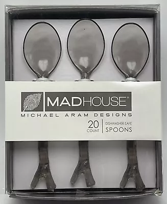 Madhouse Michael Aram Designs 20 Spoons Dessert Cocktail Plastic Cutlery Twigs • $29.95