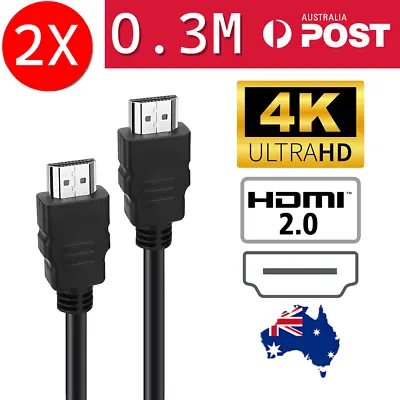 $6.65 • Buy Premium HDMI Cable V2.0 4K Ultra HD High Speed Ethernet 0.3m For XBOX PS5 2PCS