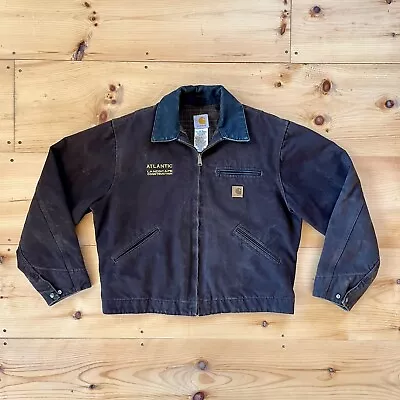 Vintage CARHARTT Detroit Jacket J97 DKB Blanket Lined Landscape Construction L • $150