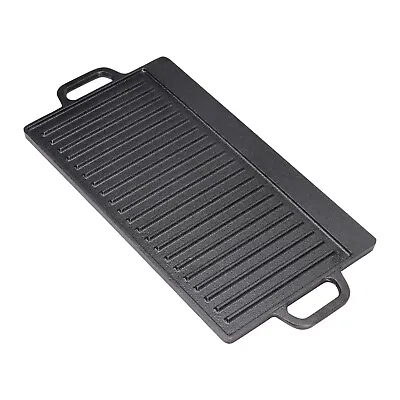 £18.99 • Buy Cast Iron Reversible Griddle Big Grill Pan Skillet BBQ Plate Hob Stove Hot Pans