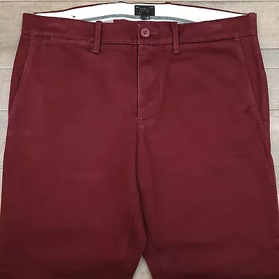 J Crew Pants Mens 32X30 Burgundy 484 Slim Fit Stretch Chino Casual Preppy • $24.95