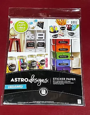 Chalkboard Sticker Paper AstroDesigns | Pack Of 5 |  8.5”x11” | Chalk Markers • $31.99