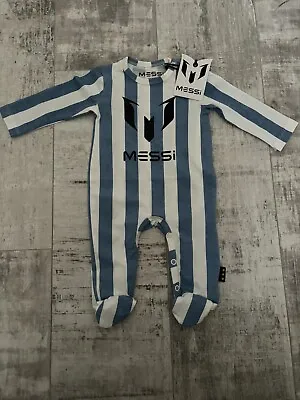 Messi Argentinian Football Light Blue & White BNWT Newborn Baby Grow • $9.33