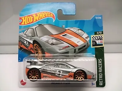 Hot Wheels Mainline / McLaren F1 GTR - Silver & Orange #3 - Model Car X1 • $24.72