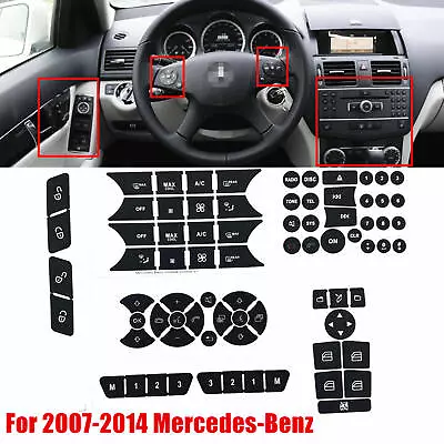 Button Repair Stickers For 2007-14 Mercedes-Benz DOOR Steering A/C Window Radio • $8.39