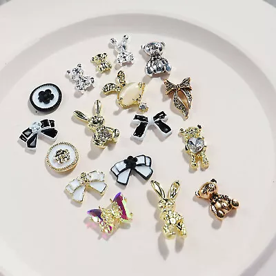 Bow Nail Art Charms 3D Crystal Diamond Rhinestone Metal Gems Decor Nail Jewelry • $6.99