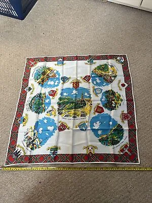 Vintage Scotland Landmarks Souvenir Scarf 25  Princes Street & Castle Edinburgh • £0.99