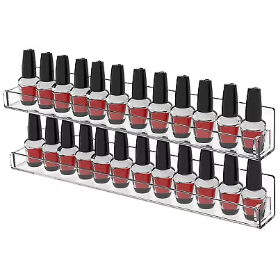 Nail Polish Rack Wall Mount Shelf2 Pack Acrylic Nail Polish Organizer Display 2 • $17.71